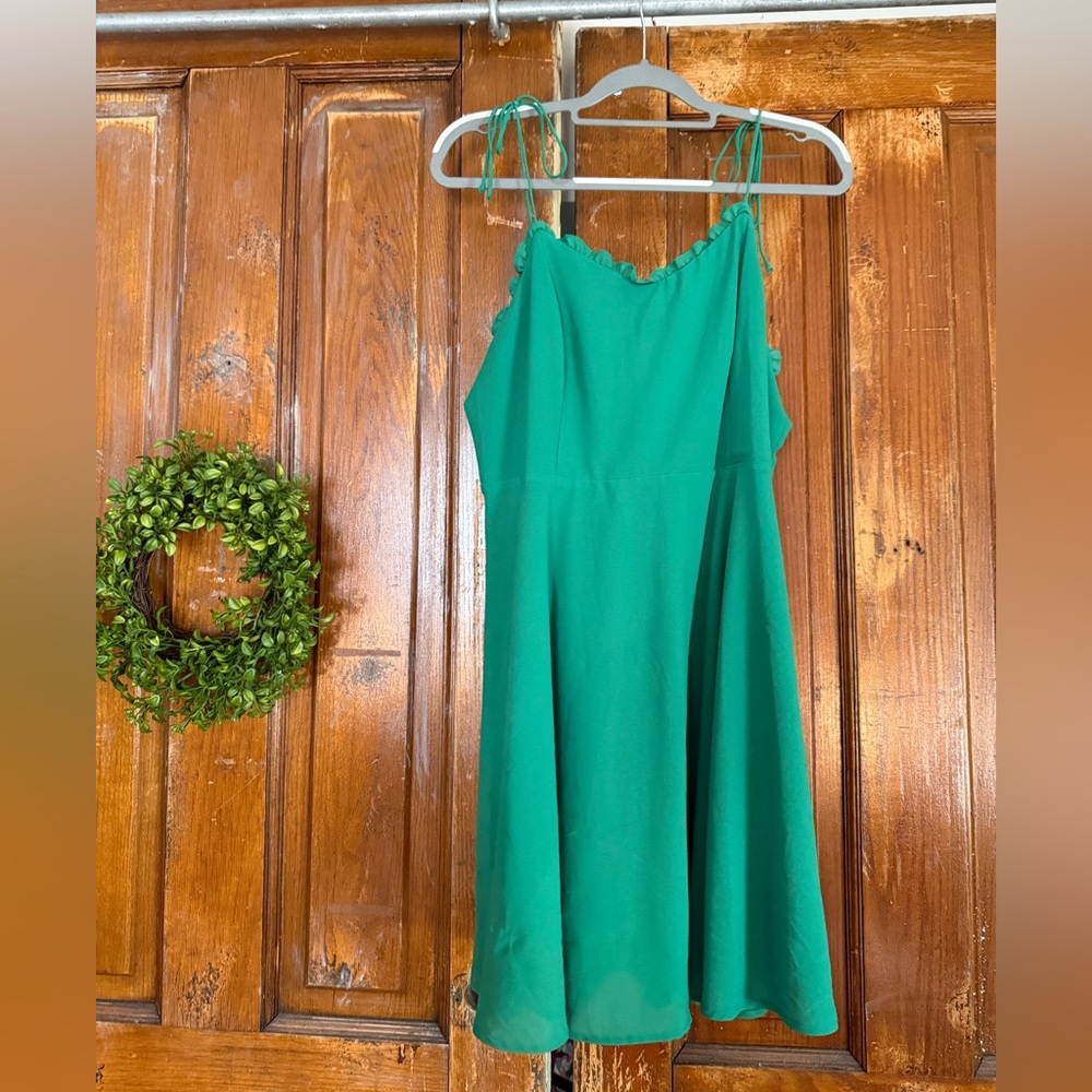 Lulu's Vibrant Green Ruffle Dress